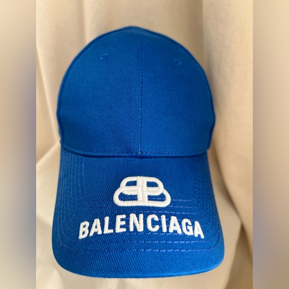 Balenciaga BB Logo Hat - Blue, Sz L BNWT - Picture 2 of 11